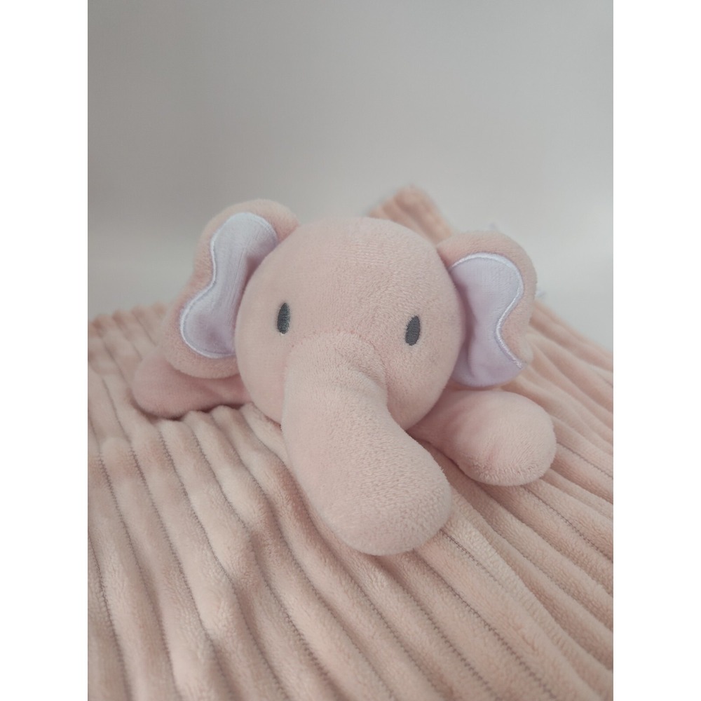 Pink Elephant Plush Lovey Security Blanket Modern Baby Cuddle Toy Pink Soft - Picture 2 of 10